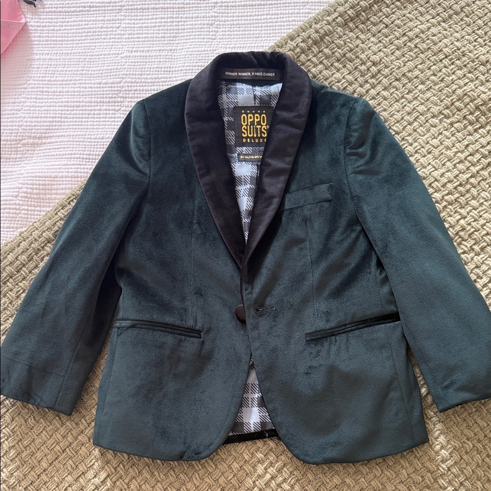 OppoSuits Men's Dark Green Velvet Blazer